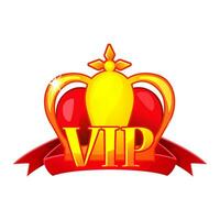 Game UI VIP con crown. Vector Design.