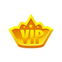 Game UI VIP con Gold crown. Vector Design.