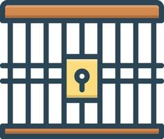 color icon for jail vector