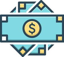 color icon for cash vector