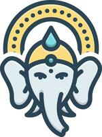 color icon for ganesh chaturthi vector