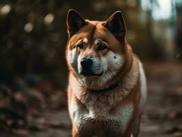 Akita dog created with Generative AI technology photo