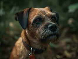 Border Terrier dog created with Generative AI technology photo