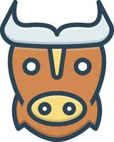 color icon for buffalo vector