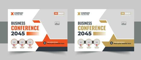 Abstract Business conference or webinar horizontal flyer and invitation banner design vector