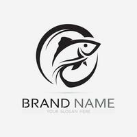 Fish abstract icon design logo template,Creative vector symbol of fishing club or online shop.