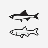 plantilla de logotipo de diseño de icono abstracto de pescado, símbolo de vector creativo de club de pesca o tienda en línea.