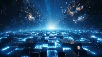 digital galaxy, digital art illustration, Generative AI photo