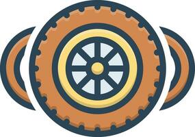 color icono para ruedas vector
