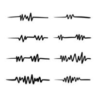 Doodle graphics of heartbeats, sound symbols and earthquakes. photo