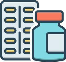 color icon for medications vector