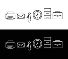 Simple Set of Office-Related Vector Line Icons