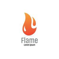 Fire Flame Logo design vector template drop silhouette. Creative Droplet Burn Elegant Bonfire Logotype Fire Logo concept icon design