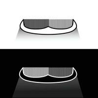 Comb icon. Black icon isolated on white and black background. Comb silhouette. Simple icon vector