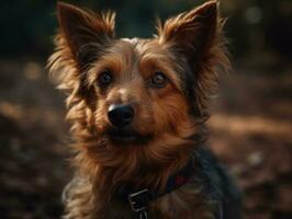 Australian Terrier dog created with Generative AI technology photo