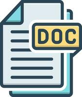 color icon for doc vector