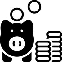 solid icon for money savings vector