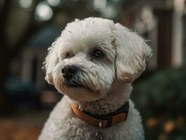 Bichon Frise dog created with Generative AI technology photo