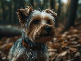 Biewer Terrier dog created with Generative AI technology photo