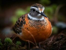 Dotterel bird portrait created with Generative AI technology photo