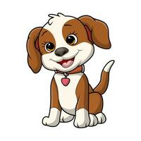 Cute little dog cartoon sitting vector