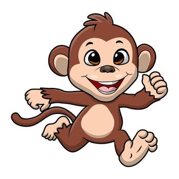 lindo, pequeño, mono, caricatura, blanco, plano de fondo vector