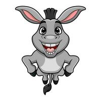 Cute donkey cartoon on white background vector