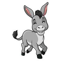 Cute donkey cartoon on white background vector