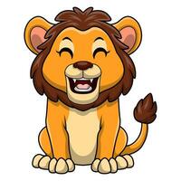 Cute lion cartoon on white background vector