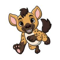 Cute hyena cartoon on white background vector