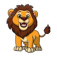 Cute lion cartoon on white background vector