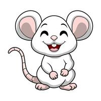 linda ratón dibujos animados en blanco antecedentes vector