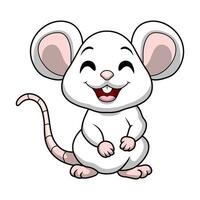 Cute mouse cartoon on white background vector