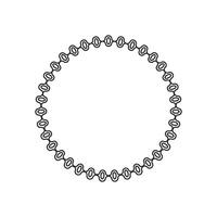 circle frame with line style 2 vector