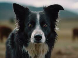 Border Collie dog created with Generative AI technology photo