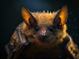 Bat portrait created with Generative AI technology photo