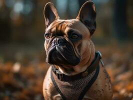 French bulldog created with Generative AI technology photo