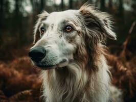 Borzoi dog created with Generative AI technology photo