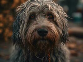 Bergamasco dog created with Generative AI technology photo