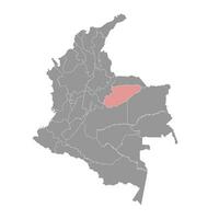 Casanare department map, administrative division of Colombia. vector