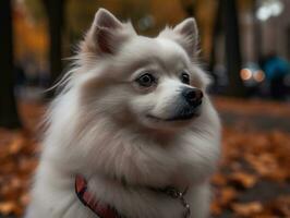 American Eskimo dog created with Generative AI technology photo