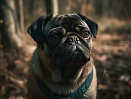 Pug dog created with Generative AI technology photo