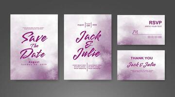 Wedding invitation with abstract watercolor background vector