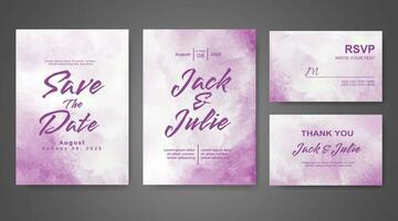 Wedding invitation with abstract watercolor background vector