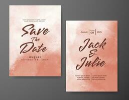 Wedding invitation with abstract watercolor background vector