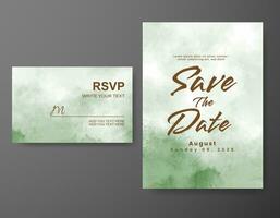 Wedding invitation with abstract watercolor background vector