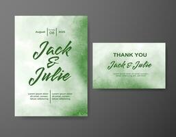 Wedding invitation with abstract watercolor background vector