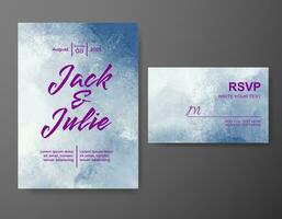 Wedding invitation with abstract watercolor background vector