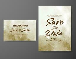 Wedding invitation with abstract watercolor background vector