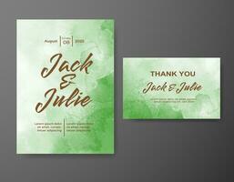 Wedding invitation with abstract watercolor background vector